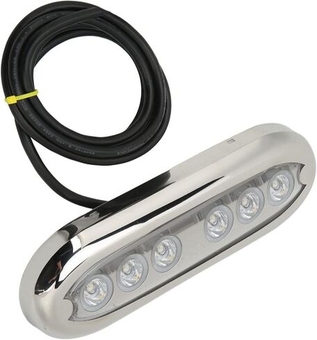 Boat Underwater Light, 12V 24V 6 LED Marine Submersible Lamp IP68 Hull Light for Ships Yachts Motorboats (White Light) in Saudi Arabia