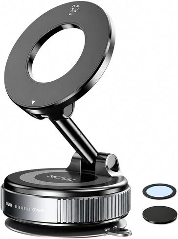 MUSEL Magnetic Car Phone Holder for MagSafe, Vacuum Mount for iPhone 17-12 in Saudi Arabia