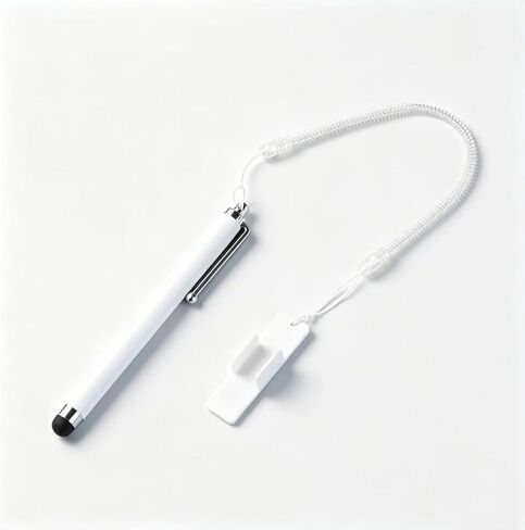 Screens Capacitive Pen with Spring Rope Fixing Base High Sensitivity for Mobile Car Navigation GPS POS (White) in Saudi Arabia