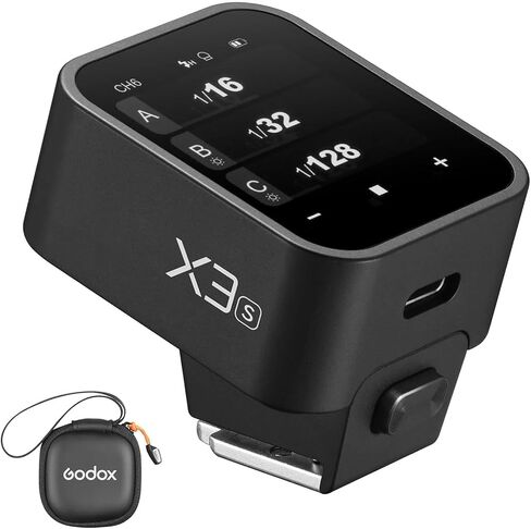 مشغل فلاش لاسلكي Godox X3S لكاميرا سوني، جهاز إرسال 2.4G X System X3 S، يدعم شاشة اللمس التلقائي TTL/يدوي/HHS/فلاش متعدد، بطارية مدمجة in Saudi Arabia