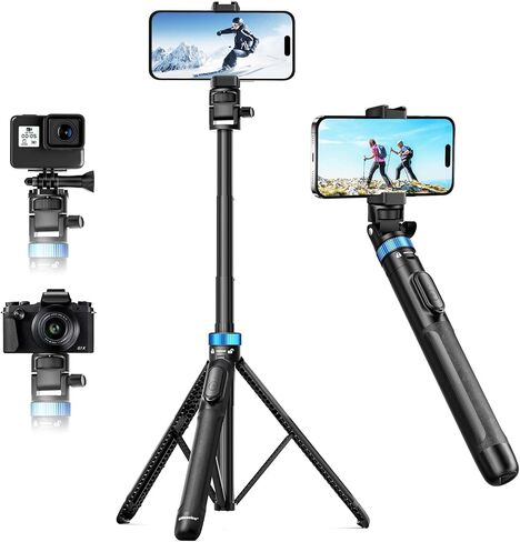 UBeesize 72" Phone Tripod - Tripod for iPhone & Selfie Stick with Phone Holder & Remote - Upgraded, Stable & Portable Stand for iPhone 17/16/15/14, Android, Cameras & Action Cams in Saudi Arabia