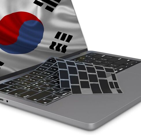 Kuzy Korean MacBook Pro Keyboard Cover 14"/16" 2026-2022 M5-M1, MacBook Air Keyboard Cover 13.6"/15" Silicone Skin Ultra Thin - US Version, Korean Language in Saudi Arabia