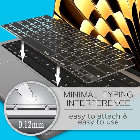 Kuzy Korean MacBook Pro Keyboard Cover 14"/16" 2026-2022 M5-M1, MacBook Air Keyboard Cover 13.6"/15" Silicone Skin Ultra Thin - US Version, Korean Language in Saudi Arabia