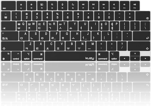 Kuzy Korean MacBook Pro Keyboard Cover 14"/16" 2026-2022 M5-M1, MacBook Air Keyboard Cover 13.6"/15" Silicone Skin Ultra Thin - US Version, Korean Language in Saudi Arabia