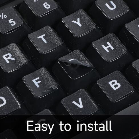 3Pcs Keyboard Letter Stickers, Keyboard Letters Replacement Stickers English Computer Keyboards Sticker with Black Background and White Lettering for PC Computer Laptop Desktop-English in Saudi Arabia