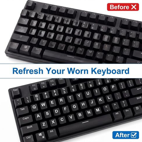 3Pcs Keyboard Letter Stickers, Keyboard Letters Replacement Stickers English Computer Keyboards Sticker with Black Background and White Lettering for PC Computer Laptop Desktop-English in Saudi Arabia