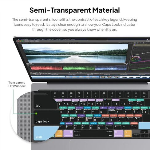 JCPal Final Cut Pro Shortcut Guide Keyboard Cover for MacBook Pro/Air/Neo in Saudi Arabia