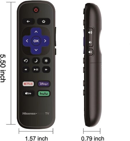 Replacement Remote Control Compatible with All Hisense Roku TV Smart 4K TVs 【Not for Roku Stick and Roku Box】(Netflix/Disney Plus/Apple TV+ / Hulu) in Kuwait