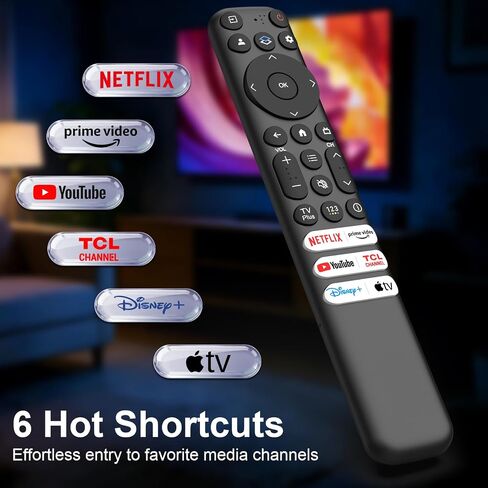 2 Pack for TCL Google TV Remote Control, RC813 Remote for TCL QM8/QM7/S5/S4/S3/Q7/Q6/Q5 4K UHD LED HDR QLED Smart TVs (No Voice Control) in Saudi Arabia