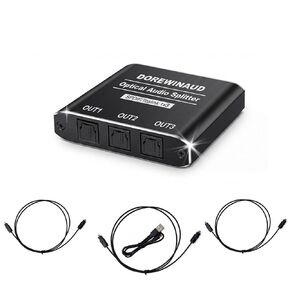 Optical Audio Splitter 1 in 3 Out with 3PCS Optical Audio Cable in Saudi Arabia