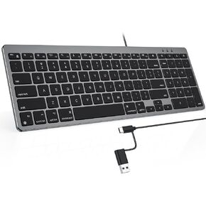 OMOTON USB-A & Type-C Dual Interface Wired Keyboard for Mac, Numeric Keypad in Saudi Arabia