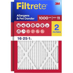 Filtrete 20x30x1 Air Filter, MERV 11, MPR 1000, Allergens & Pet Dander, 3-Month AC and Furnace Filters, Cleaner Air, Reliable Airflow, 2 HVAC Filters (Actual Size 19.68 x 29.68 x 0.81 in) in Saudi Arabia
