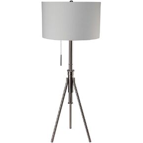 Vintage Look 1pc Floor Lamp Brushed Steel Tripod Legs Unique High Lamp Pull Switch 57" H in Saudi Arabia