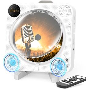 DESOBRY Bluetooth Wall CD Player with Speakers Remote Control FM Radio in Kuwait
