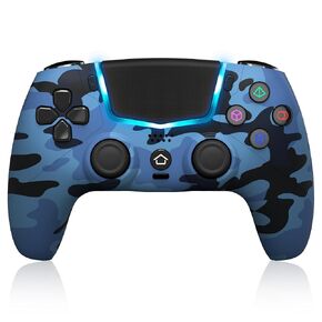Wireless Controller for PS5, Compatible with PS5/Pro/Slim/PC, Replaces the PS5 Controller with Hall-Effect Joysticks, Hall-effect Triggers, 6-Axis Gyros, Dual Vibration And Turbo, 3.5mm Audio Jack/Speaker, Blue in Kuwait