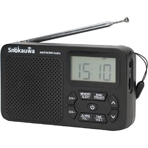 AM FM Radio, Portable Emergency Weather NOAA Radio, Small Digital Radio with Dual Mode Storage, Digital Tuner, Sleep Timer, Wall Plug and Battery Powered (Grey) in Saudi Arabia