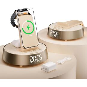 6 in 1 Wireless Charging Station with Alarm Clock,Bluetooth Speaker,Radio in Saudi Arabia
