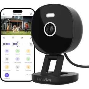 2K Security Camera, Outdoor/Indoor for Home, Pet, Baby, Nanny, IP65 Wterproof Color Night Vision, White Light & Siren, Recording, Motion Detection, Compatible with Alexa,Black in Saudi Arabia