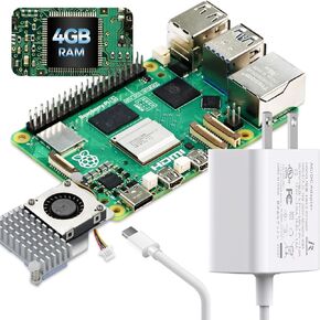 iRasptek Basic Starter Kit for Raspberry Pi 5 4GB RAM -Includes 4GB Board, 27W PD Power Supply and Active Cooler in Kuwait