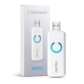 AEOTEC ZW090-C(Plus Version) Z-Stick Gen5 Plus, Z-wave Plus USB to Create Z-Wave Gateway, Zwave Hub Pro 2020 SmartStart and S2 Controller, Compatible with SmartThings, HomeSeer, White in Kuwait
