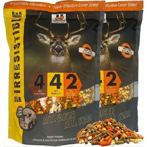 Herron Outdoors 4-4-2 حبيبات البروتين، الذرة الكاملة والبرتقال الناري - جاذبات الغزلان للغزلان ذو الذيل الأبيض، وطعم العلف لجميع الصيادين في جميع المواسم - 5 رطل in Saudi Arabia