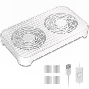 X4 Quiet USB Cooling Fan, High Speed Dual 140mm USB PC Fan with One-Touch Switch, Stackable Design for Router, Laptop, Receiver, Amplifier, DVR, PlayStation, Xbox, Computer Cabinet Cooling in Saudi Arabia