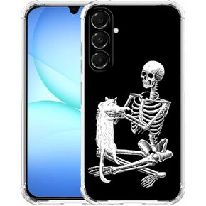 Case for Samsung Galaxy A17 with Skull Design,Cool Skeleton and Cat Pattern,Clear Slim Soft TPU Bumper Phone Cover,6.7"(Skull,A17) in Saudi Arabia