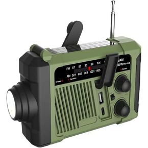 Weather Radios Portable AM FM for Work, Emergency Outdoor Radio Solar/Hand Crank/,Battery Operated,SOS Alarm/Flashlight/LED in Kuwait