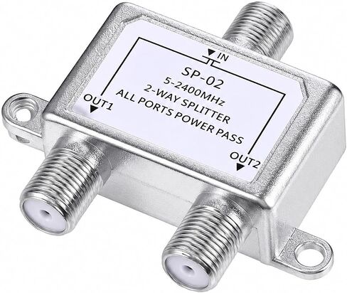 Coax Splitter 2 Way, Coaxial Cable Splitter 5-2400mhz, RG6 Compatible, Digital Cable Splitters 2 Way Internet and TV, CATV Antenna System in Saudi Arabia