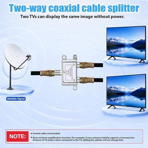 Coax Splitter 2 Way, Coaxial Cable Splitter 5-2400mhz, RG6 Compatible, Digital Cable Splitters 2 Way Internet and TV, CATV Antenna System in Saudi Arabia