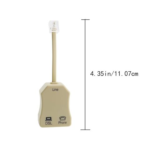 2PCS DSL Telephone Line Filter with Built in Splitter 2 Wire to 1 Wire RJ11 6P2C Male to Dual Female Telephone Modulation Signal Separator for Satellite TV Fax and Printer in Saudi Arabia