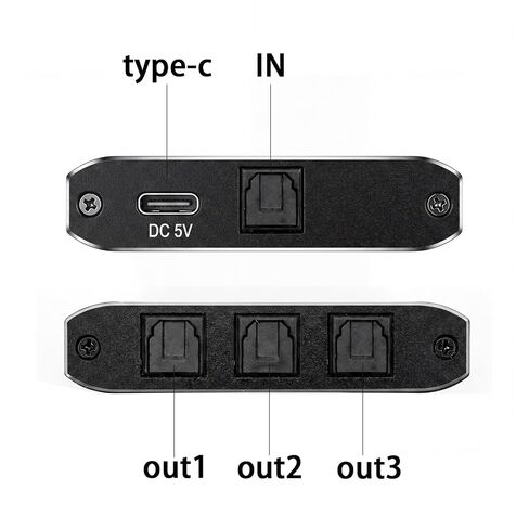 Optical Audio Splitter 1 in 3 Out with 3PCS Optical Audio Cable in Saudi Arabia