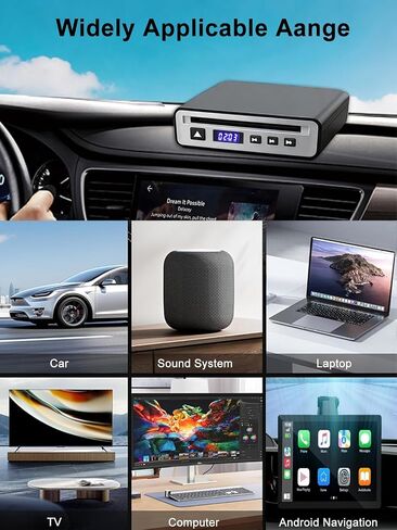 CD Player for Car Audio,External Portable Car CD Player with Bluetooth and USB Connection,for Laptop Desktop TV Computer Android 4.4 and Above Navigation with Plug and Play in Saudi Arabia