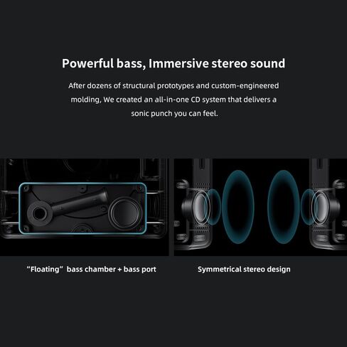 FIIO SNOWSKY Beatbox All-in-One CD Player Boombox, HiFi Stereo Bluetooth Speaker with LDAC, USB CD Ripping, FM Radio, AUX Input, Rechargeable Battery, Customized Version with Magnetic Faceplate in Saudi Arabia