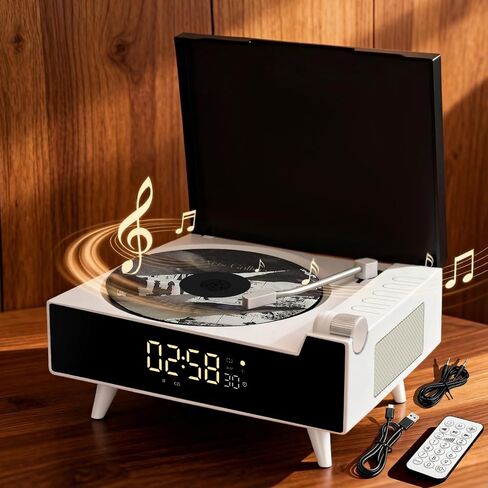 CD Player Portable with Bluetooth for Home Desktop, Dual Stereo Speakers, FM Radio, 3600Mah Battery, Remote Control & LED Display, MP3/WAV Retro Disc Player, Nostalgic Decor Gift, Support USB/AUX in Saudi Arabia