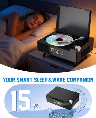 CD Player Portable with Bluetooth for Home Desktop, Dual Stereo Speakers, FM Radio, 3600Mah Battery, Remote Control & LED Display, MP3/WAV Retro Disc Player, Nostalgic Decor Gift, Support USB/AUX in Saudi Arabia
