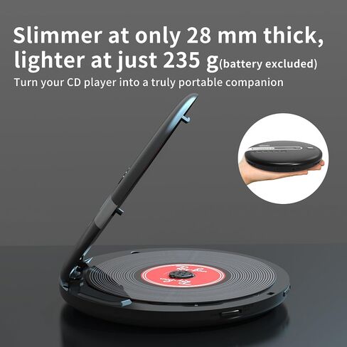 مشغل أقراص مضغوطة محمول من توماشي مزود بتقنية البلوتوث، ومشغل أقراص مضغوطة Walkman مع سماعات أذن، وحماية ضد التخطي لمدة 40 ثانية، وصوت ستيريو، ومدخل AUX، يعمل بالبطارية وطاقة USB للسيارة والمنزل والسفر in Saudi Arabia