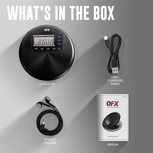 QFX Portable CD Player with Bluetooth and Built-in Speaker, RETRO-30 in Saudi Arabia