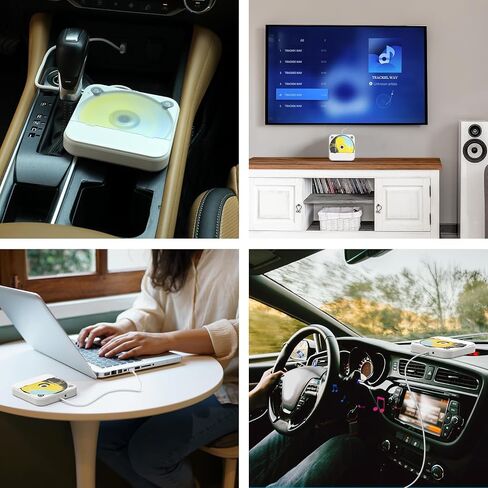SKYANS CD Player for Car, USB Plug & Play Anti-Skip External Drive, White in Saudi Arabia