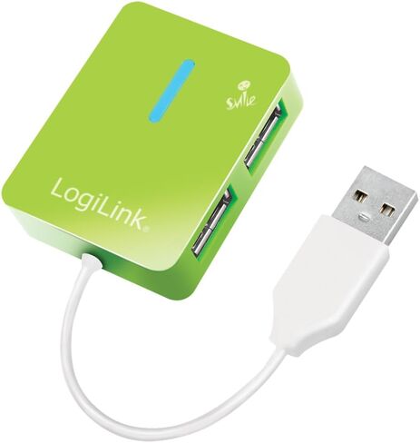 LogiLink Smile 4 Port USB 2.0 Hub - Green in Saudi Arabia
