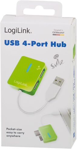 LogiLink Smile 4 Port USB 2.0 Hub - Green in Saudi Arabia