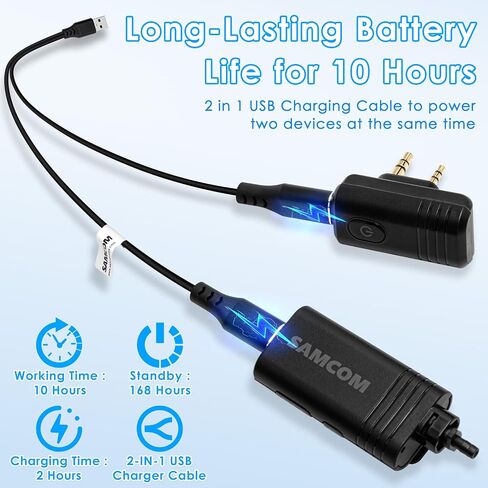 SAMCOM BTEAR01 Wireless Earpiece with Clear Airtube Tube 2 Pin Dongle for Two-Way Radios, FPCN30A/FPCN10A Wireless Headset Earphone with Mic 2-Pin K Plug, Radio NOT Included in Saudi Arabia
