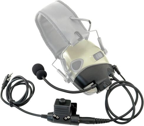 Microphone & PTT for Howard Leight Impact Sports Noise Cancelling Headphones Airsoft(Tan) in Saudi Arabia