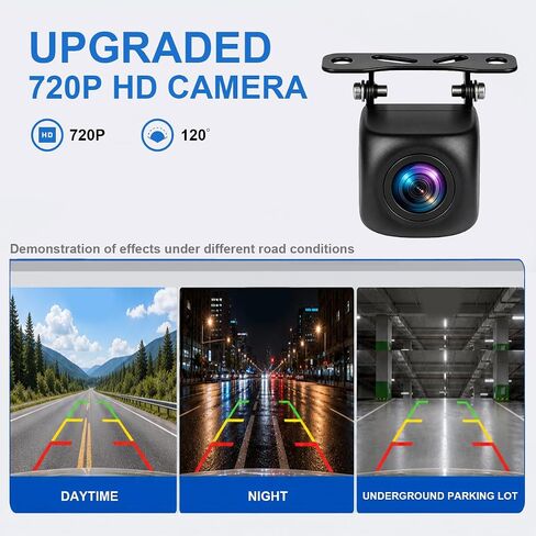 WiFi Backup Camera for Car, HD 720P Rear View Camera, 120-Degree Wide Angle Night Vision Reverse Camera with Metal Housing, IP69-Rated, for Cars, Trucks, SUVs and RVs in Saudi Arabia