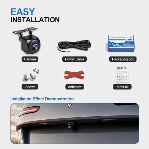 WiFi Backup Camera for Car, HD 720P Rear View Camera, 120-Degree Wide Angle Night Vision Reverse Camera with Metal Housing, IP69-Rated, for Cars, Trucks, SUVs and RVs in Saudi Arabia