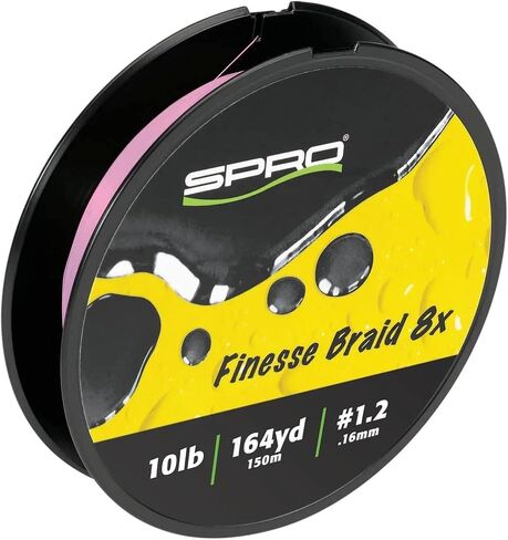 SPRO Fishing SFB8X-10FPK150 Finesse Braid 8X 10Lbs 150M/164Y Flash Pink in Saudi Arabia