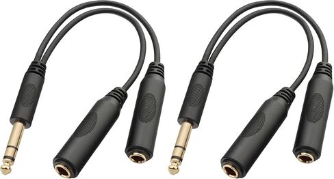 Tisino Headphone Splitter Jack 1/4" TRS Audio Splitter, 20cm/8 inch in Saudi Arabia