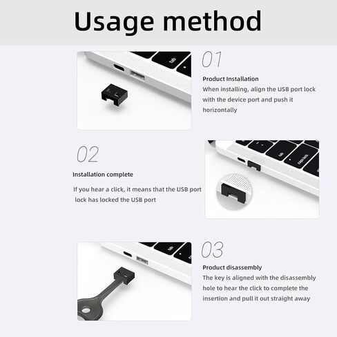 10pc USB Port Blockers with Key Lock Secure Data and Protect Against with Removable USB A Lock for PC Laptop in Saudi Arabia