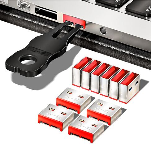AMPCOM USB-A Port Locks 100-Pack 10 Keys Dust-Proof&Physical Security Red in Saudi Arabia