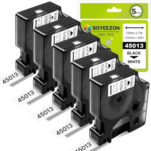 متوافق مع شريط الملصقات DYMO D1 45013، عبوات صانع الملصقات باللون الأسود على الأبيض in Kuwait